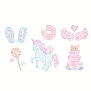 Unicorn Print Waterproof Temporary Tattoo Pink - One Piece