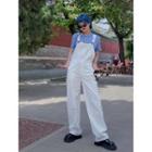 Contrast Stitching Straight-cut Jumper Pants