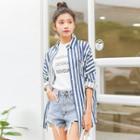 Striped Long Shirt As Shown In Figure - One Size