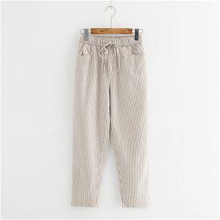 Regular-fit Drawstring Waist Striped Pants