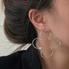 Faux Pearl Floral Metal Drop Earring 1 Pair - Silver - One Size