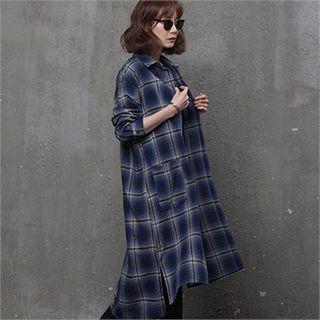Check Cotton Long Shirt