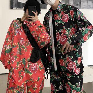 Long-sleeve Floral Shirt / Pants