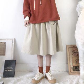 A-line Midi Cargo Skirt Khaki - One Size