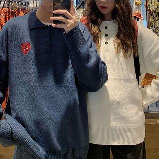 Couple Matching Knit Polo Shirt