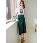 Inset Pants Slit-front Skirt