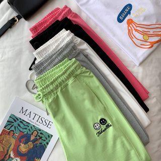 Cartoon Embroidered Harem Sweatpants