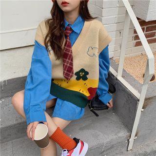 Plain Shirt / Neck Tie / Sweater Vest