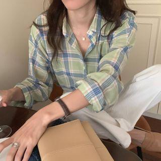 Plaid Shirt Plaid - Green & Blue - One Size