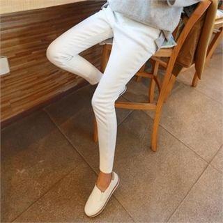 Band-waist Coral Fleece-lined Pants