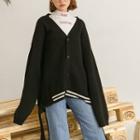 V-neck Side-tie Chunky Cardigan