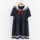 Short-sleeve Sailor Collar A-line Dress (various Designs)