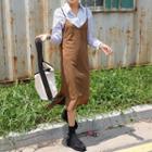 Spaghetti-strap Cut-out Hem Pinafore Dress