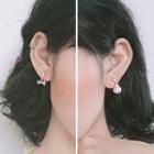 Mismatch Rhinestone Earring 1 Pair - Ac0924 - Faux Pearl - Silver & Gold - One Size