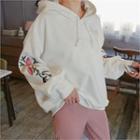 Hooded Floral Embroidered Sweatshirt