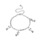 Simple And Fashion Geometric Diamond Bell Anklet Silver - One Size
