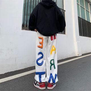 Letter Wide Leg Sweatpants