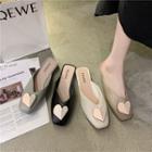 Rhinestone Heart Mules