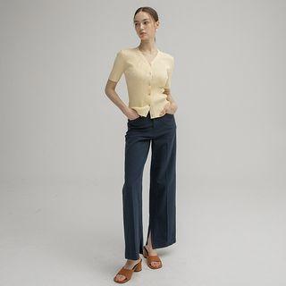 Slit-hem Loose-fit Pants