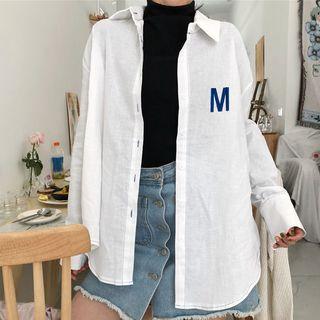 M Embroidered Shirt White - One Size
