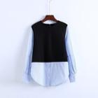 Mock Two Piece Long-sleeved Top