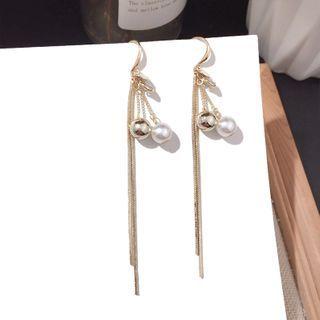 Drop Fringe Earring Gold Steel Earring - One Size