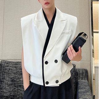 Two Tone Double Breasted Vest