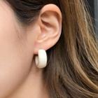 Bold Plastic Open Hoop Earrings Beige - One Size