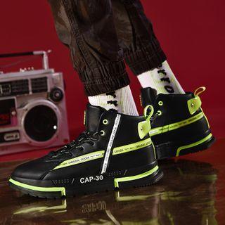 Contrast Color Lettering High-top Sneakers