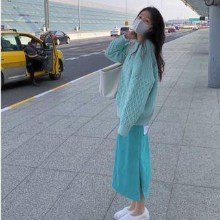 Plain Side Slit Skirt