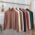Turtleneck Long-sleeve Padded T-shirt