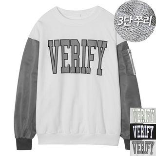 Couple Contrast-sleeve Sweatshirt