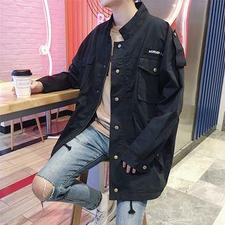 Drawstring Waist Embroidered Jacket