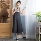 Pocketed Pinafore Culotte Jumpsuit