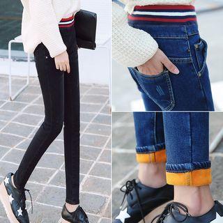 Stripe Trim Skinny Jeans