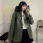 Snake Print Single-button Blazer