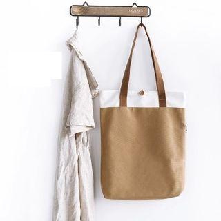 Two Tone Canvas Shopper Bag