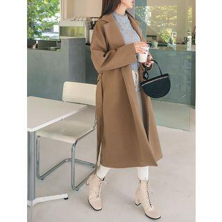 Raglan-sleeve Loose-fit Long Robe Coat
