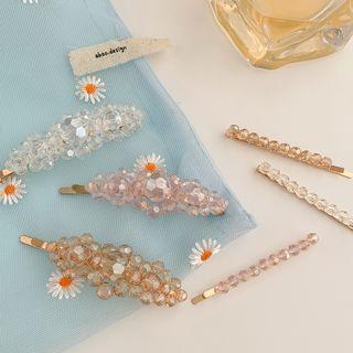 Set Of 2 : Faux Crystal Hair Pin (assorted Designs)