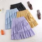 Layered Ruffle Trim Mini A-line Skirt