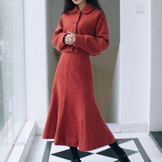 Set: Button Jacket + Midi Mermaid Skirt
