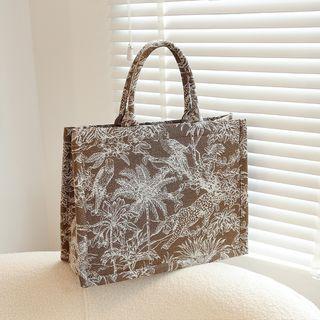 Tree Embroidered Tote Bag