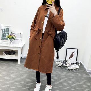Bow Accent Plain Long Shirt