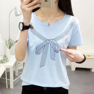 Bow Print Short Sleeve T-shirt