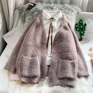 Glitter Open-front Cardigan
