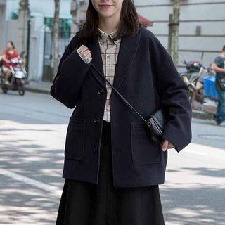 Shawl-lapel Single-breasted Coat