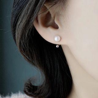 Faux Pearl Sterling Silver Earring 1 Pc - Silver - One Size
