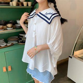 Lettering Loose-fit Blouse