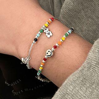Bear / Smiley Faux Crystal Alloy Bracelet