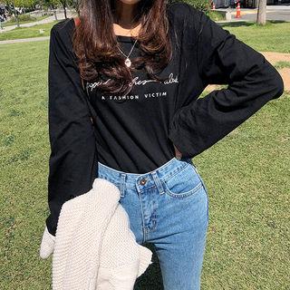 Crew-neck Letter-print T-shirt